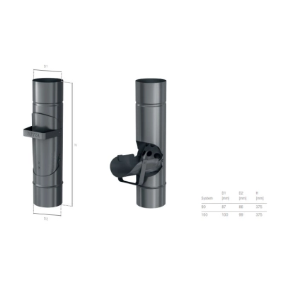 BRYZA STAL Czyszczak / Łapacz wody 90 mm - CIEMNY GRAFIT